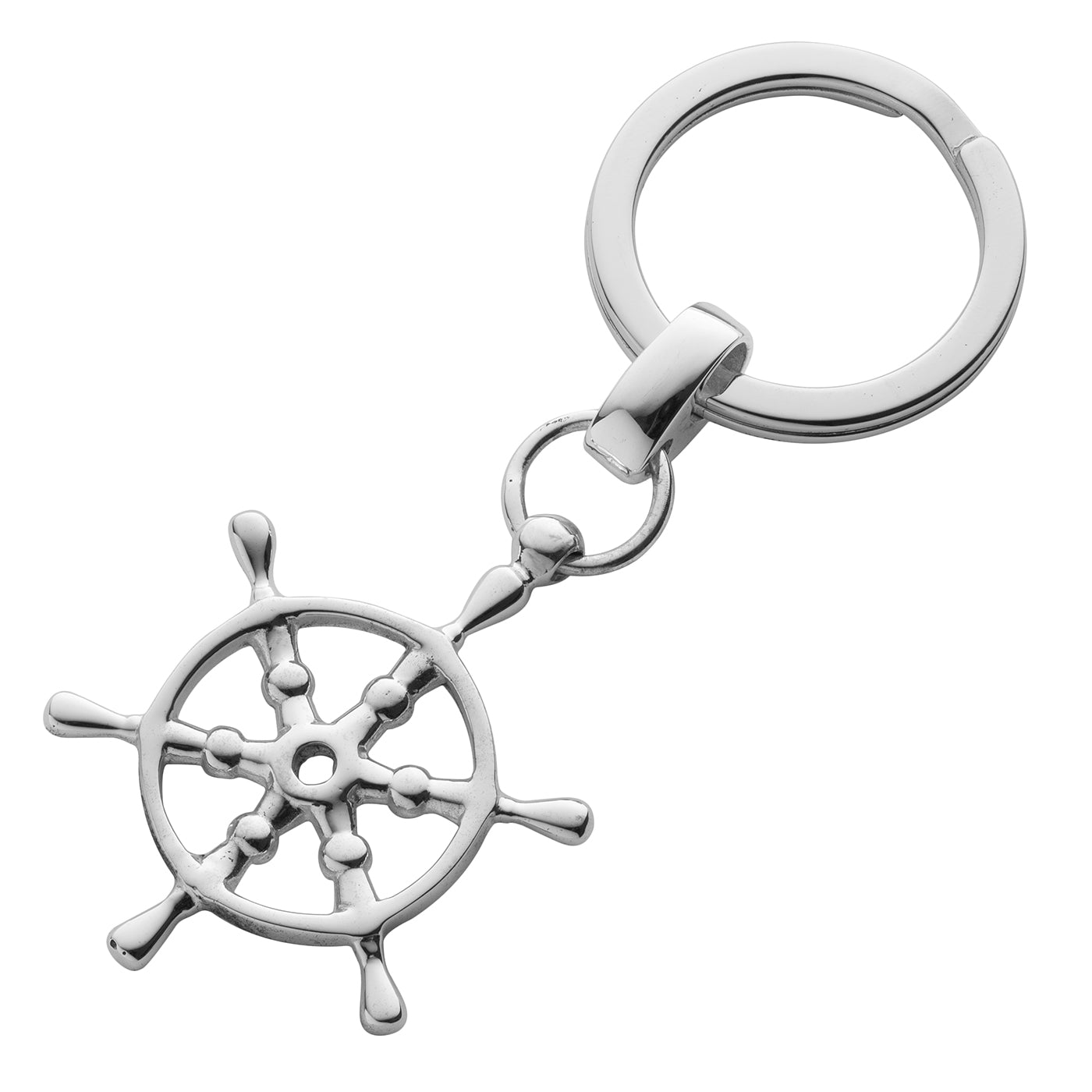Sterling Silver Keyring - Ships Wheel