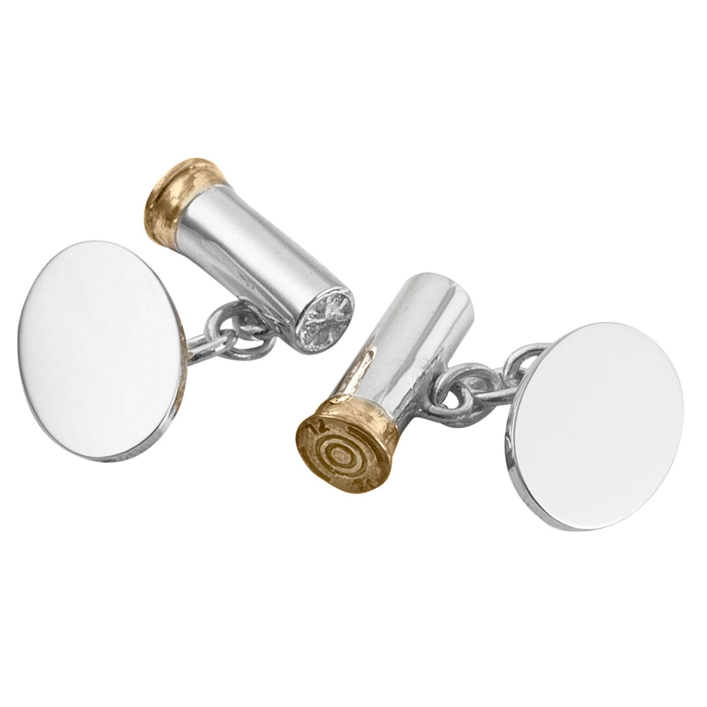 Sterling silver shotgun cartridge cufflinks