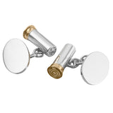 Sterling silver shotgun cartridge cufflinks