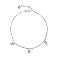 Sterling silver anklet with shells