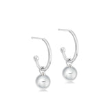 Silver Ball Hoop Earrings