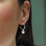 Silver Ball Hoop Earrings