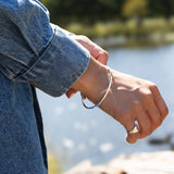 Silver Bangle No.1 - Beaten 3mm