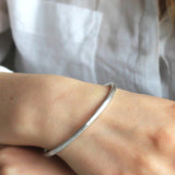 Silver Bangle No.1 - Beaten 3mm