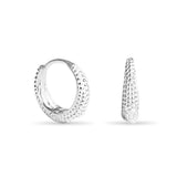 Sterling Silver Beaded Huggie Hoops
