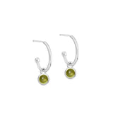 Silver Birthstone Hoop Earrings