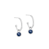 Silver Birthstone Hoop Earrings
