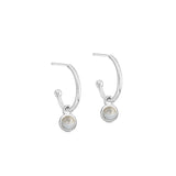 Silver Birthstone Hoop Earrings