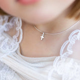 Sterling Silver Child's Cross Necklace - 10mm