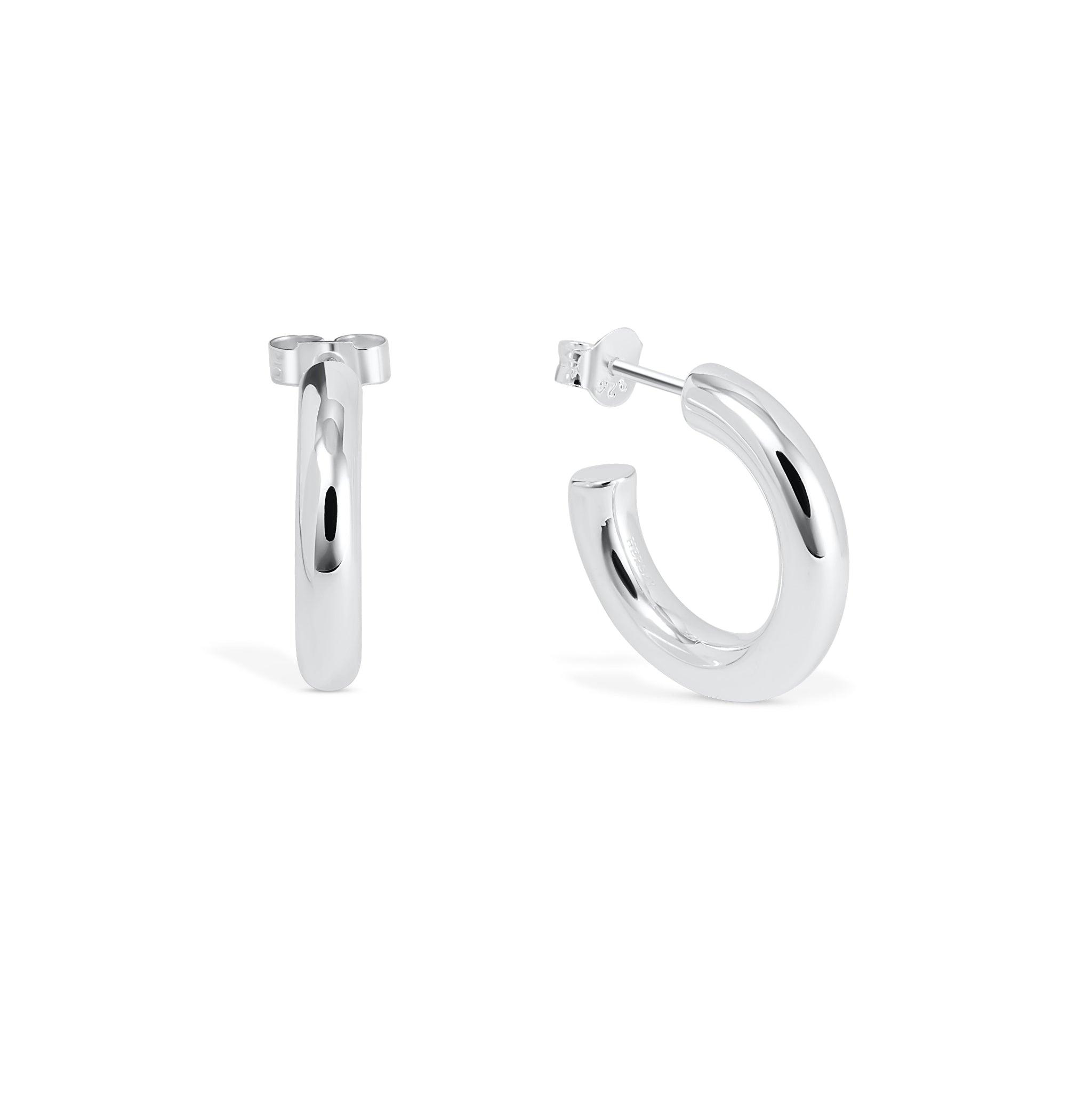 Sterling silver chunky open hoops