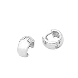 Chunky Silver Huggie Hoop Earrings
