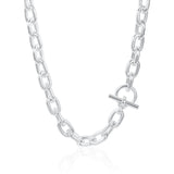 Silver Chunky T-Bar Necklace