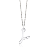 Sterling Silver Chunky Initial Necklace