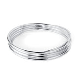 Cinq Bracelet - Five Interlocking Silver Bangles