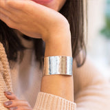 Silver Cuff No.1. Wide - Hammered