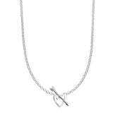 Sterling Silver Cupids Arrow Heart Necklace