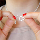 Sterling Silver Cupids Arrow Heart Necklace