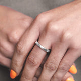 Deluxe Hammered Argentium Silver Ring - 3mm