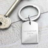 Sterling Silver Keyring - Dog Tag