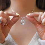 Sterling Silver Domed Eternity Necklace