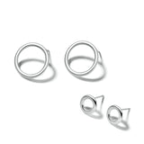 Sterling Silver Halo Hoop Earrings