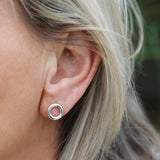 Sterling Silver Halo Hoop Earrings