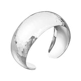 Silver Hammered Dome Cuff