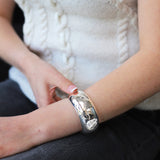 Silver Hammered Dome Cuff