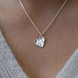 Silver Hammered Heart Necklace