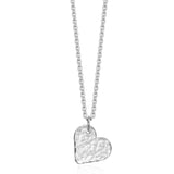 Silver Hammered Heart Necklace