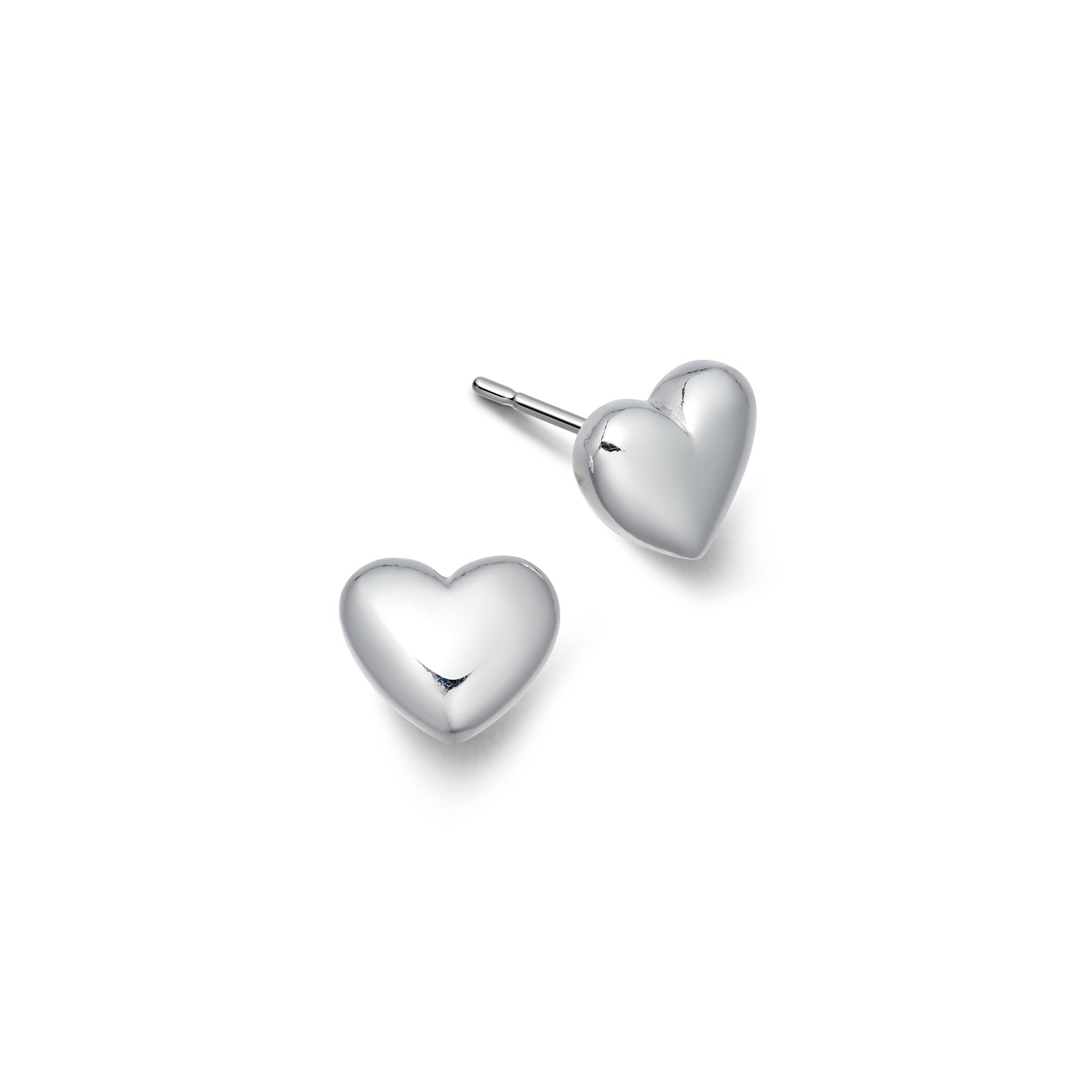 Sterling silver heart stud earrings