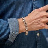 Mens Silver Heavy Curb Chain Bracelet