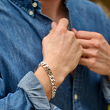 Mens Silver Heavy Curb Chain Bracelet