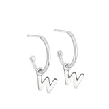 Silver Initial Hoop Earrings