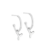 Silver Initial Hoop Earrings