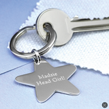 Sterling Silver Keyring - Flat Star