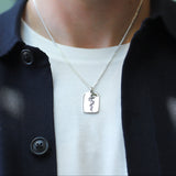 Sterling Silver Medical Alert Dog Tag Necklace