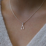 Sterling Silver Mini Wishbone Necklace