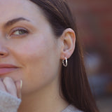 Sterling Silver Molten Hoop Earrings