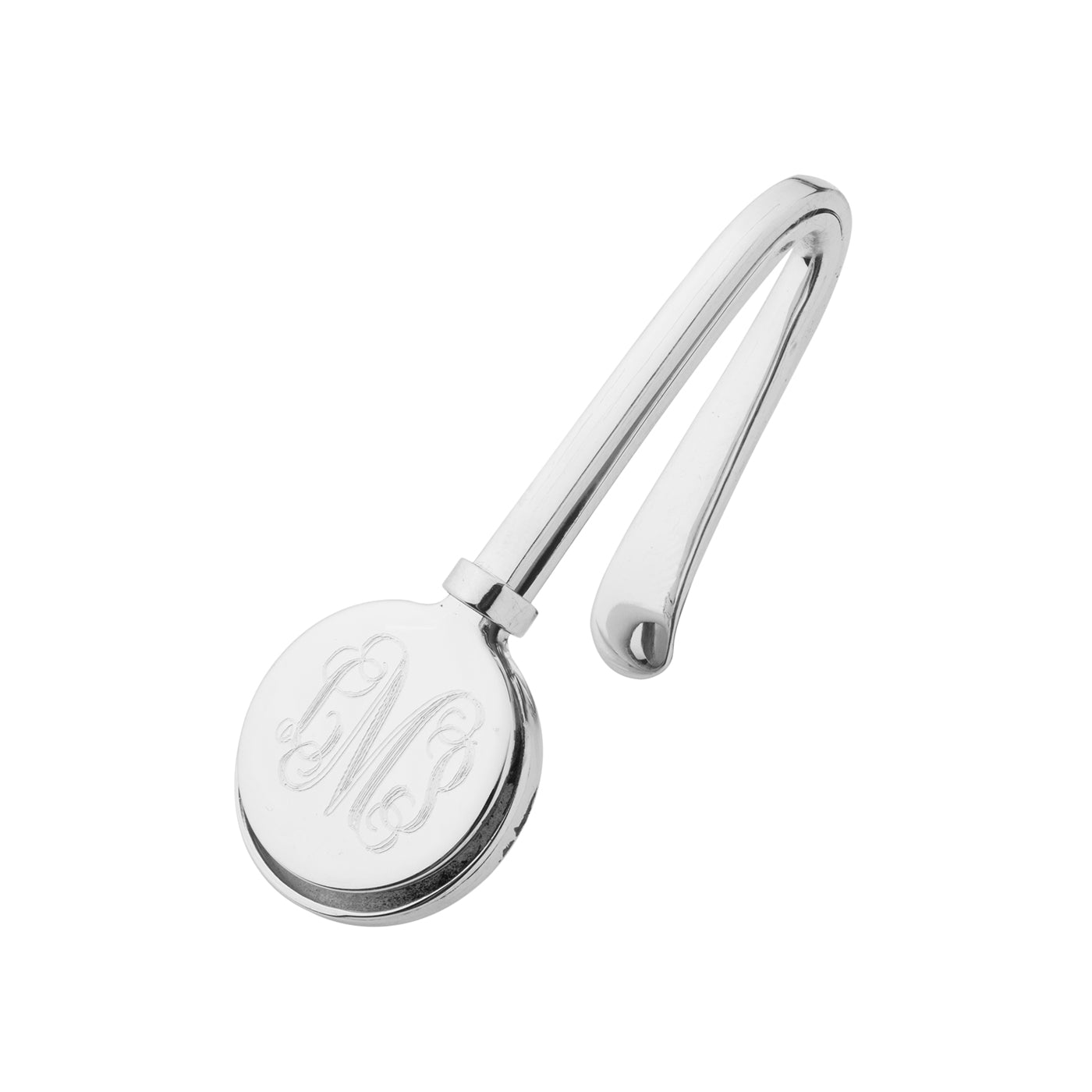 sterling silver napkin hook with engraved monogram