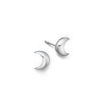 Sterling silver moon stud earrings
