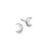 Sterling silver moon stud earrings