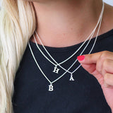 Sterling Silver Serif Initial Necklace