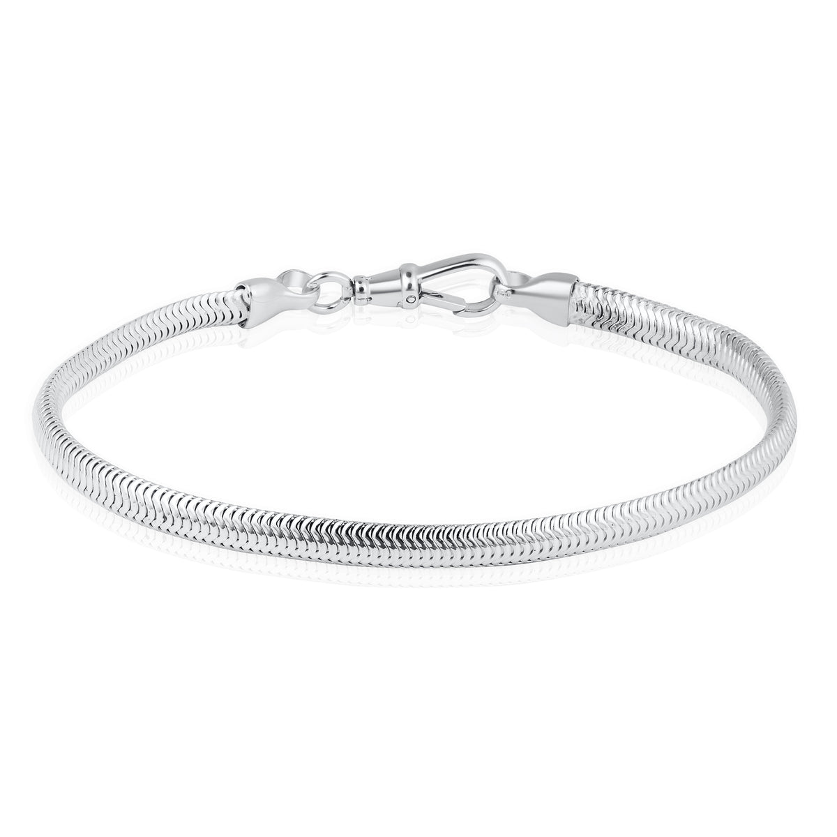 Sterling Silver Snake Albert Chain Bracelet | Hersey & Son 