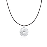 Sunburst St Christopher on Leather Necklet
