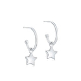 Silver Star Hoop Earrings