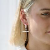Sterling Silver T-Bar Hoops