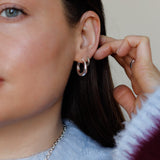 Sterling Silver Tapered Hoop Earrings