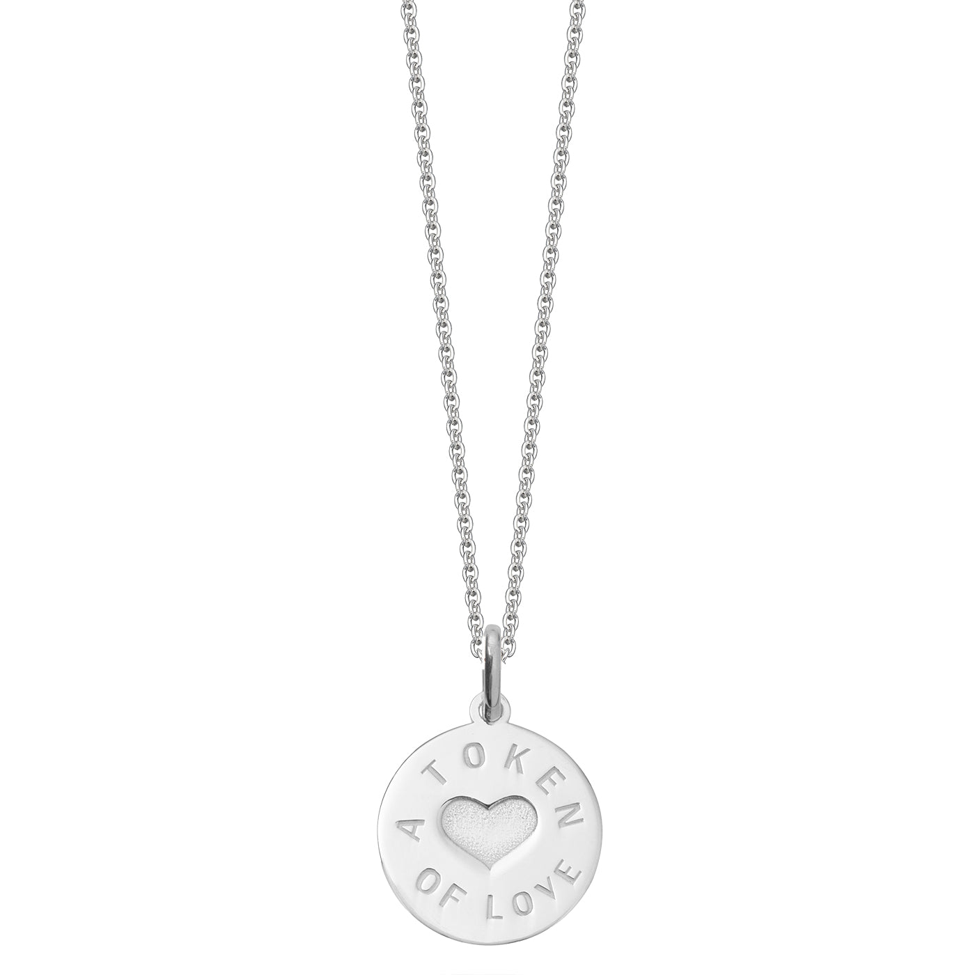 Sterling silver love token pendant