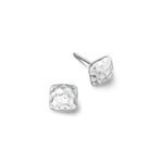 sterling silver square hammered stud earrings
